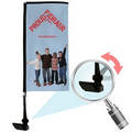 Single Reverse Portable Rectangle Car Flag - Adjustable Base